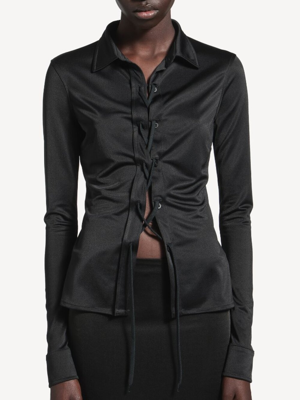 NWT Balenciaga Lace-Up Shirt in Black